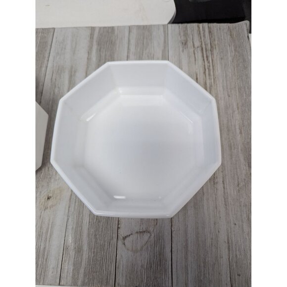 Set of 2 Arcoroc France Octime White Glass Octagon Soup Cereal Bowls - Picture 2 of 7